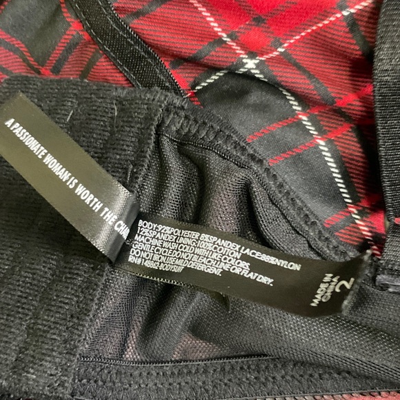 Torrid Curve Red and Black Plaid Chemise Bodysuit - Picture 8 of 8